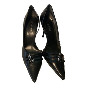 Black leather BCBG Girls high heel pump